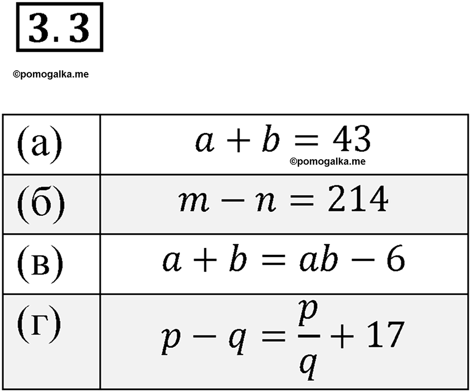 страница 15 номер 3.3 алгебра 7 класс Мордкович 2021 год
