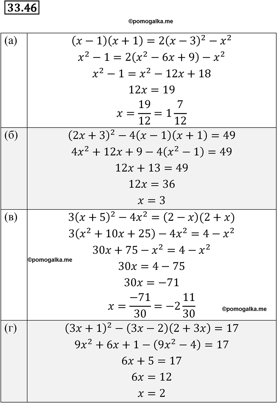 Номер 33.46 - ГДЗ по алгебре за 7 класс Мордкович с решением из задачника