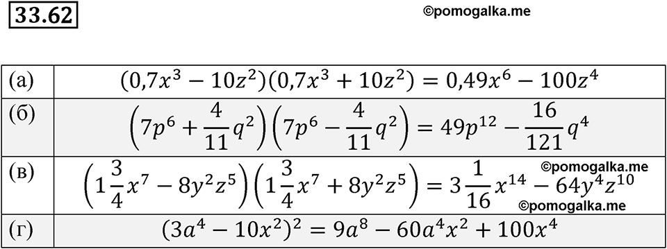 страница 151 номер 33.62 алгебра 7 класс Мордкович 2021 год