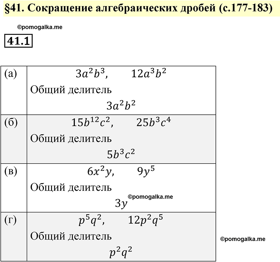 страница 177 номер 41.1 алгебра 7 класс Мордкович 2021 год
