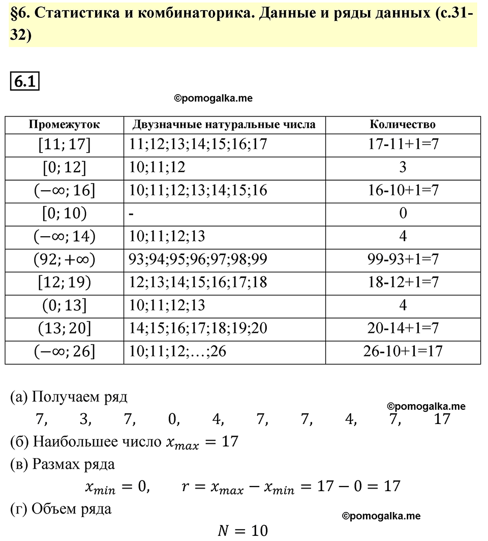 страница 31 номер 6.1 алгебра 7 класс Мордкович 2021 год