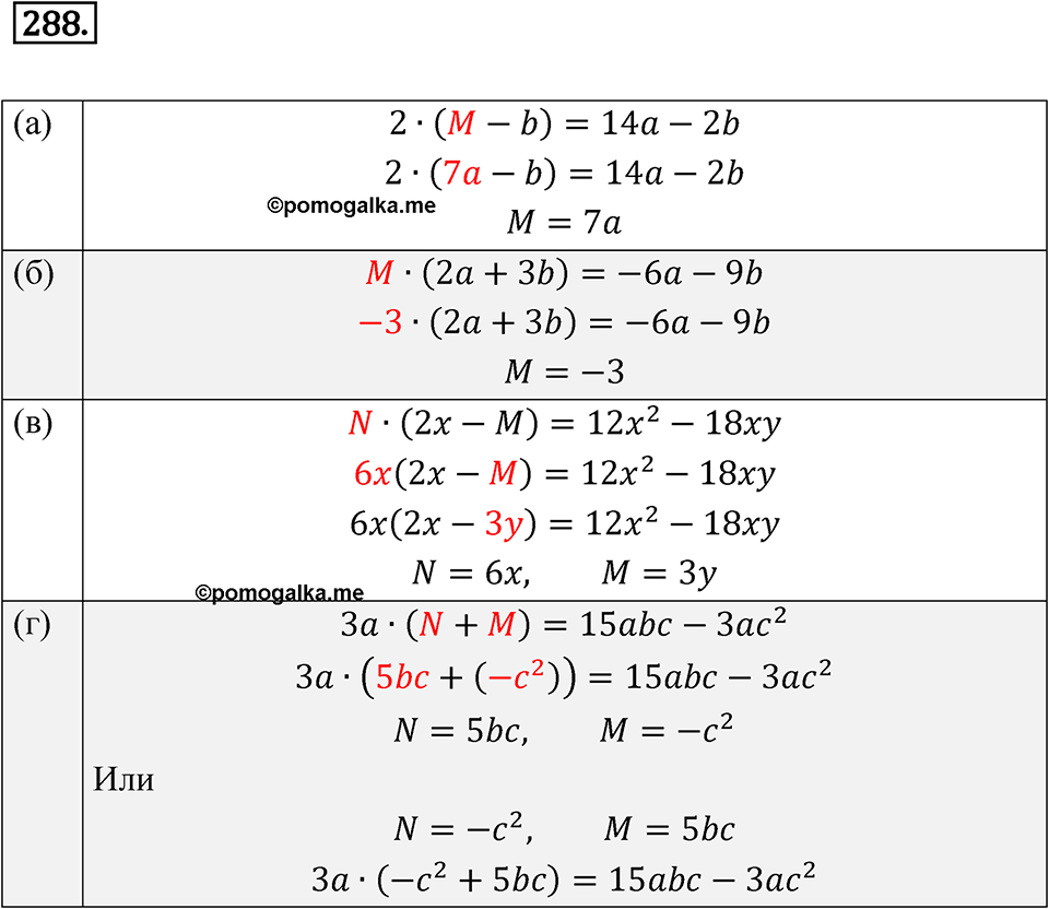 страница 87 номер 288 алгебра 7 класс Никольский учебник 2022 год