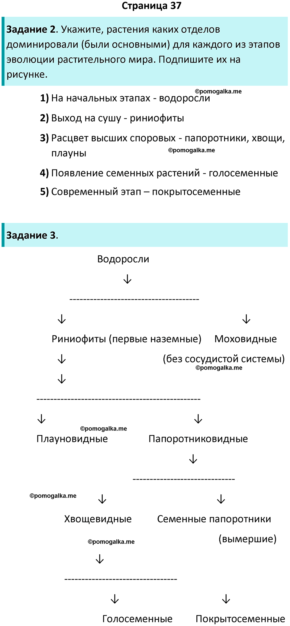страница 37 биология 7 класс Пасечник, Суматохин рабочая тетрадь 2025 год