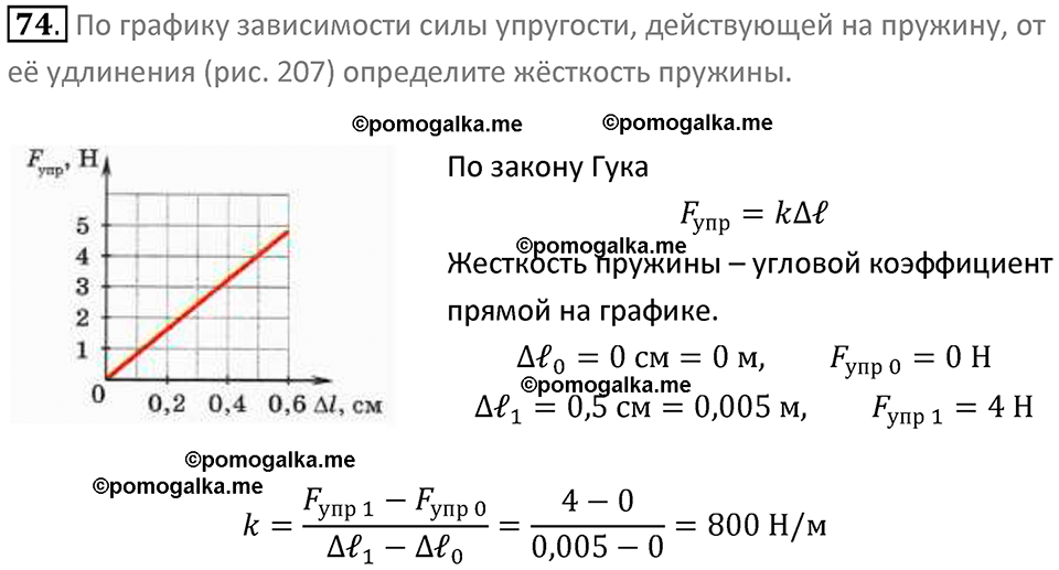 Задачи для повторения номер 74 физика 7 класс Перышкин учебник 2023 год