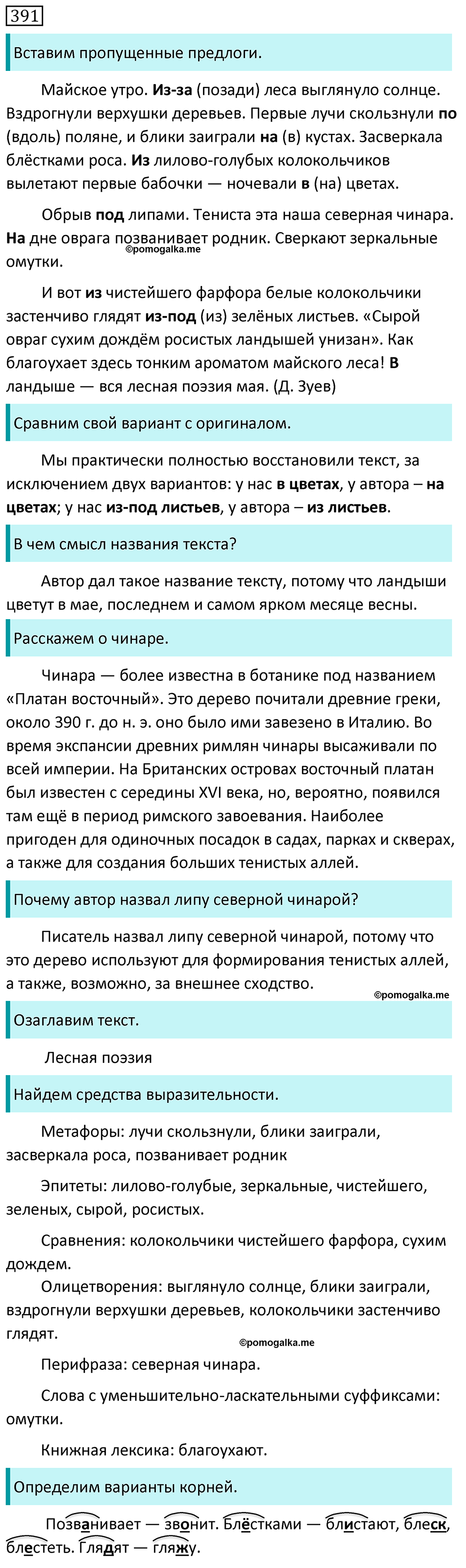 Упражнение 391 - ГДЗ по русскому языку за 7 класс Разумовская, Львова