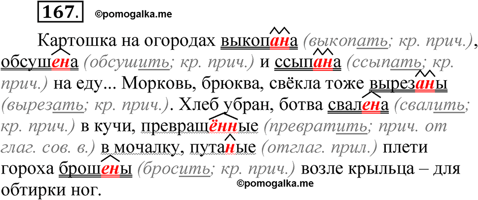 упражнение 167 русский язык 7 класс Рыбченкова 2023 год