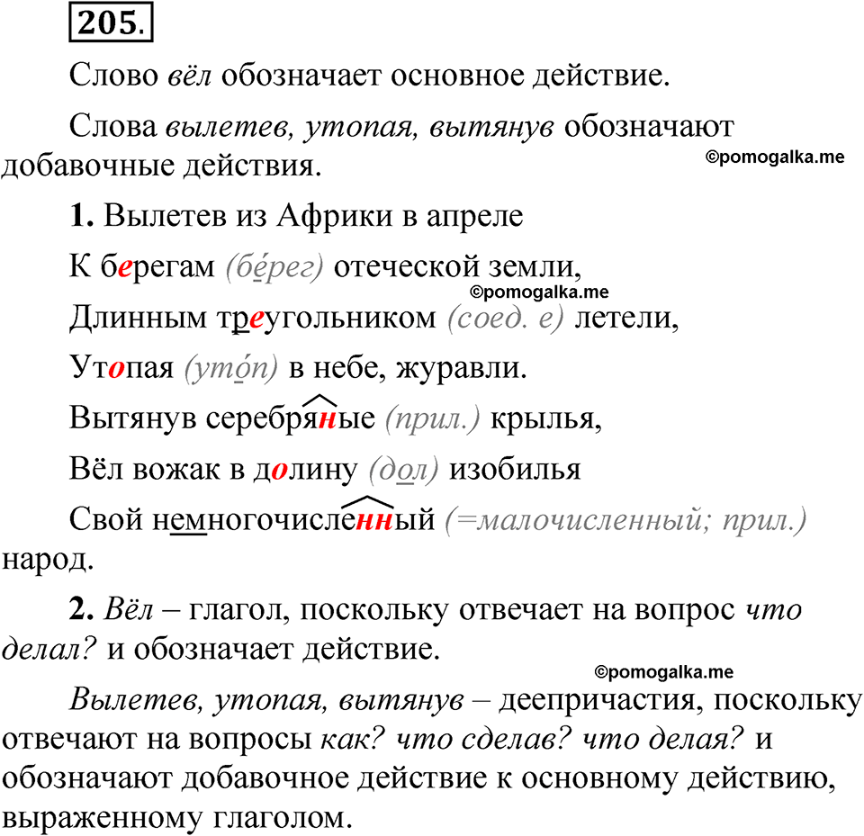 упражнение 205 русский язык 7 класс Рыбченкова 2023 год