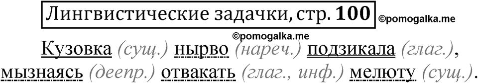 страница 100 Лингвистические задачки русский язык 7 класс Рыбченкова 2023 год