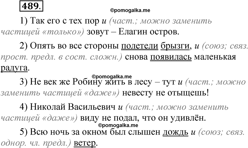 упражнение 489 русский язык 7 класс Рыбченкова 2023 год