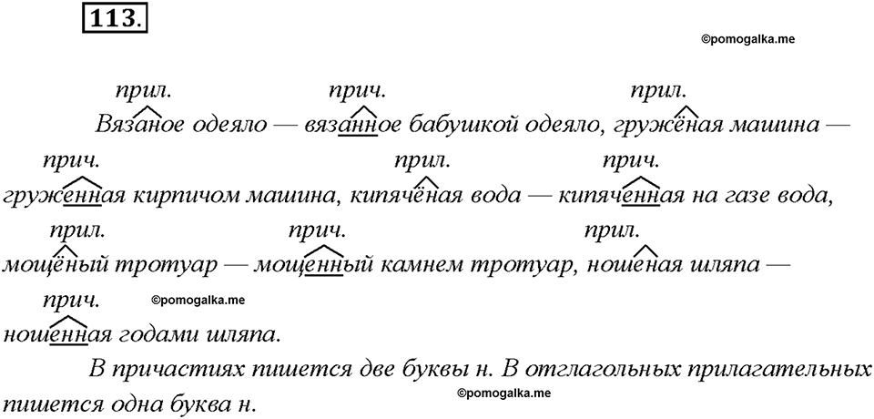 страница 59 упражнение 113 русский язык 7 класс Рыбченкова 2015 год
