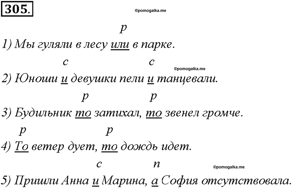 страница 165 упражнение 305 русский язык 7 класс Рыбченкова 2015 год