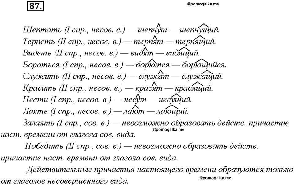 страница 47 упражнение 87 русский язык 7 класс Рыбченкова 2015 год