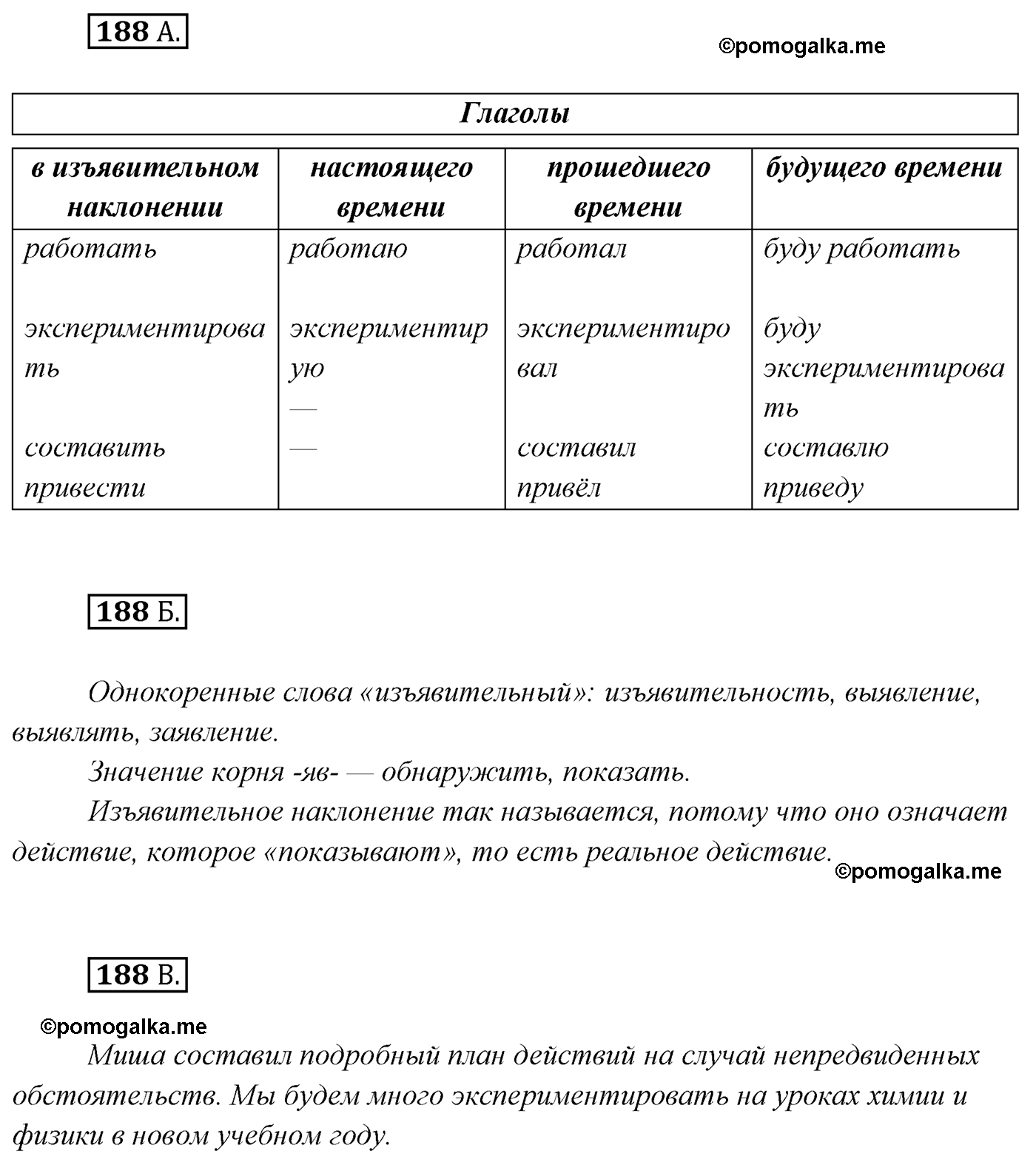 упражнение №188 русский язык 7 класс Сабитова, Скляренко