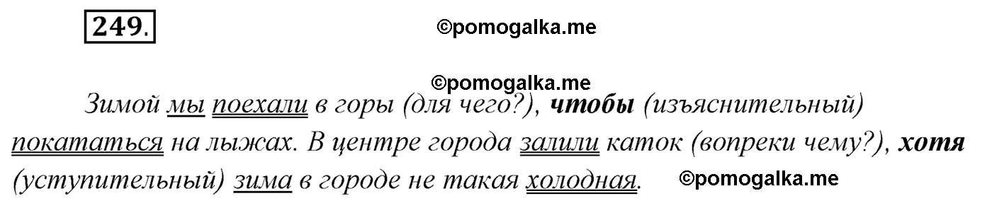 упражнение №249 русский язык 7 класс Сабитова, Скляренко