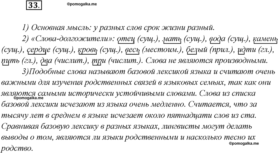 Глава 1. Упражнение №33 русский язык 7 класс Шмелев