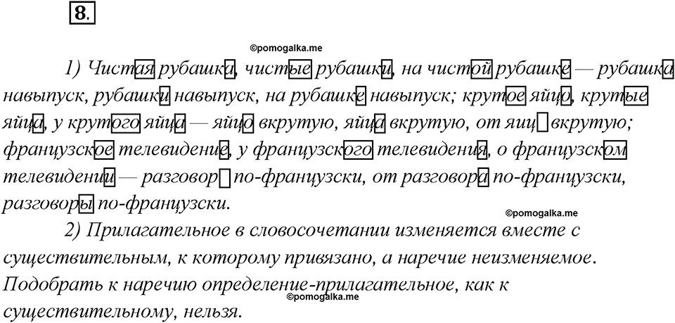 Глава 3. Упражнение №8 русский язык 7 класс Шмелев