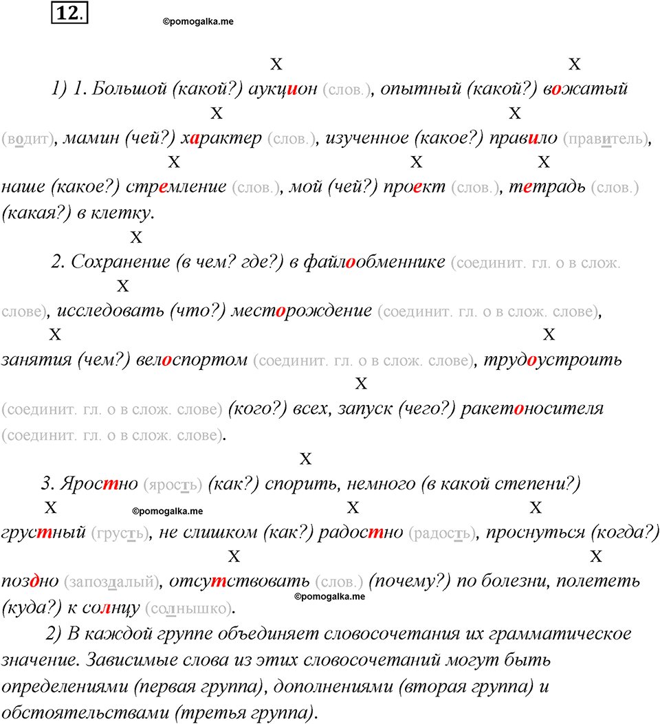 Глава 5 Упражнение 12 - ГДЗ по русскому языку 7 класс Шмелев, Флоренская,  Савчук