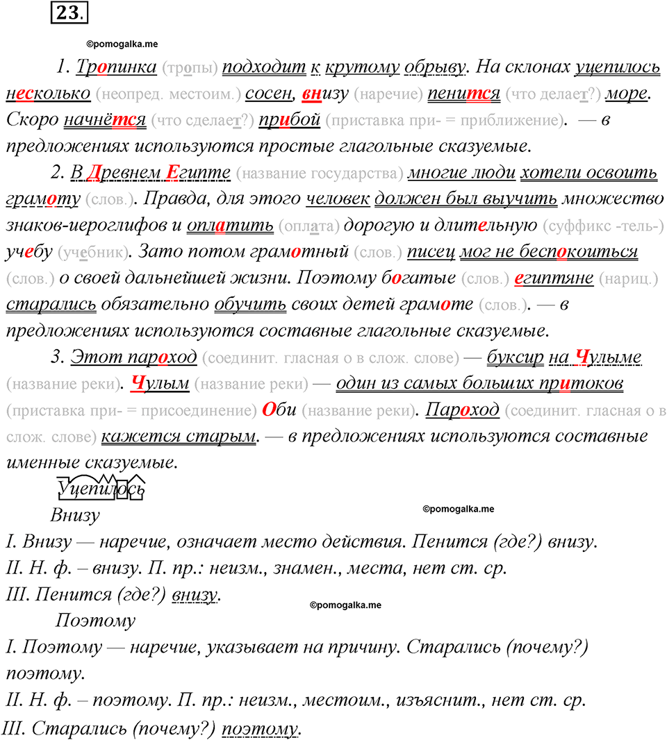 Глава 6. Упражнение №23 русский язык 7 класс Шмелев