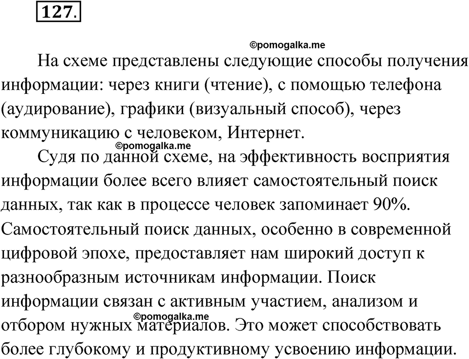страница 87 упражнение 127 русский язык 8 класс Александрова 2022
