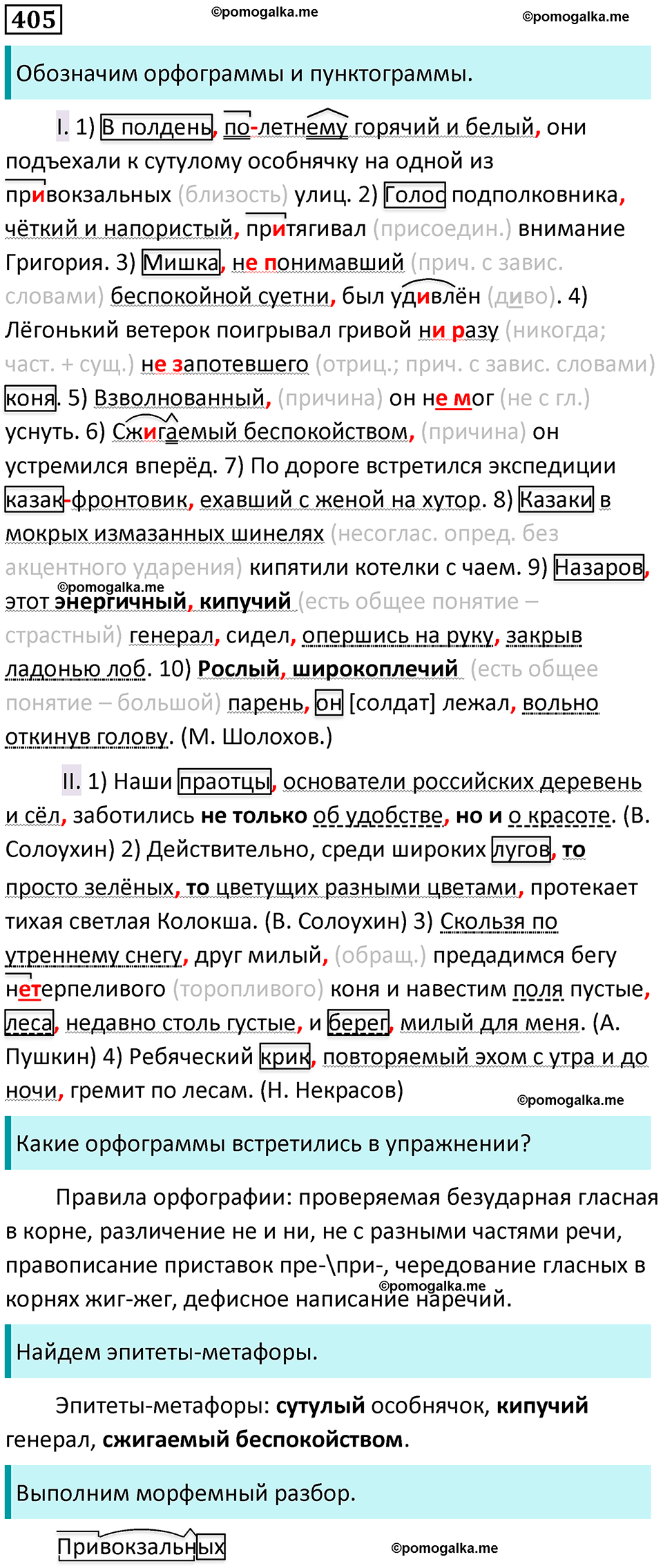 страница 205 упражнение 405 русский язык 8 класс Бархударов 2023 год
