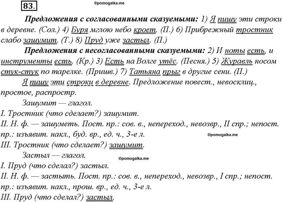 упражнение №83 русский язык 8 класс Бурхударов