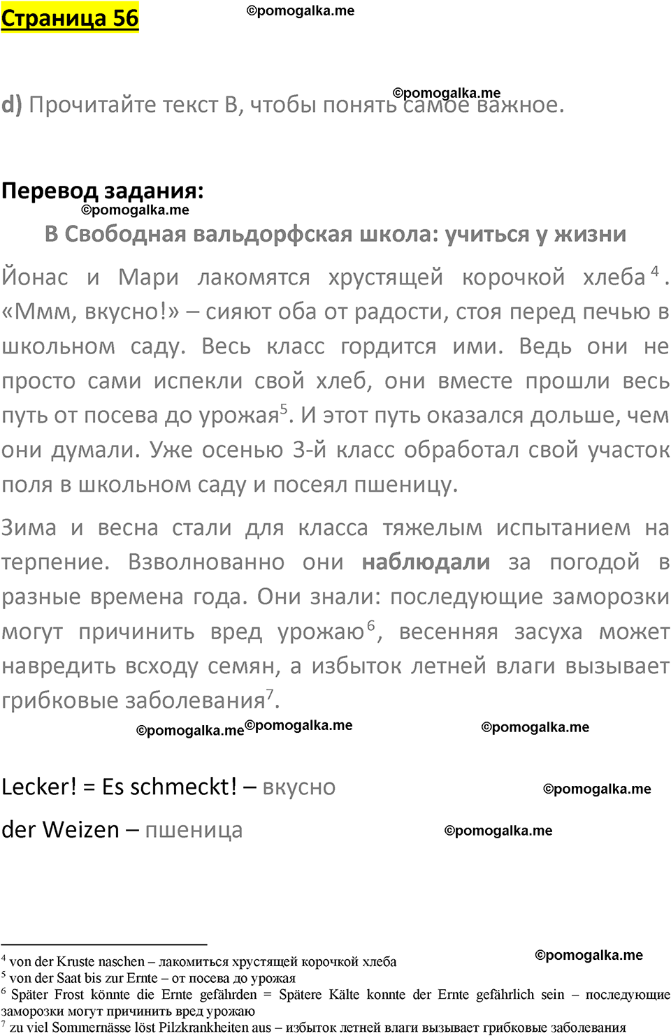страница 56 немецкий язык 8 класс Бим учебник 2023 год