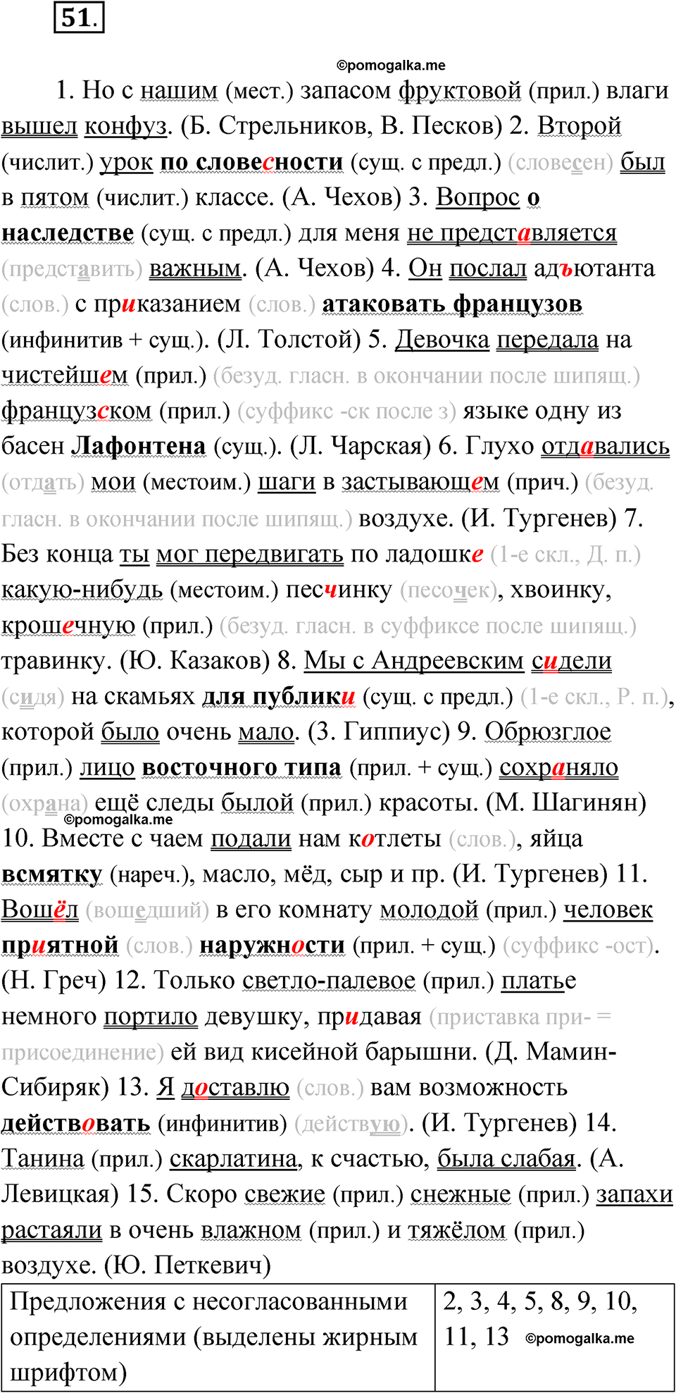 упражнение 51 русский язык 8 класс Бондаренко рабочая тетрадь 1 часть 2024 год