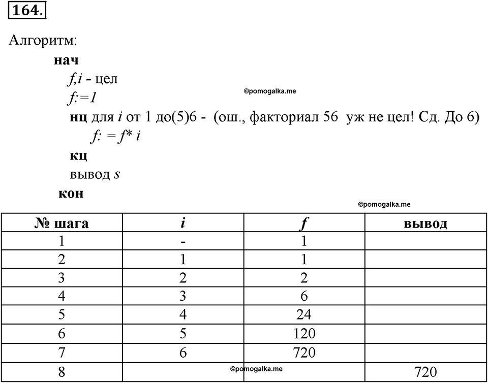 задача №164 рабочая тетрадь по информатике 8 класс Босова