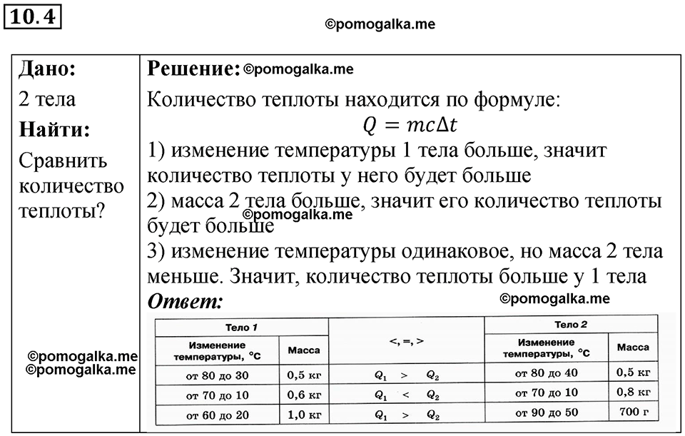 номер 10.4 физика 8 класс Ханнанова рабочая тетрадь 2025 год