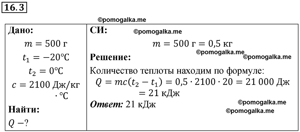 номер 16.3 физика 8 класс Ханнанова рабочая тетрадь 2025 год
