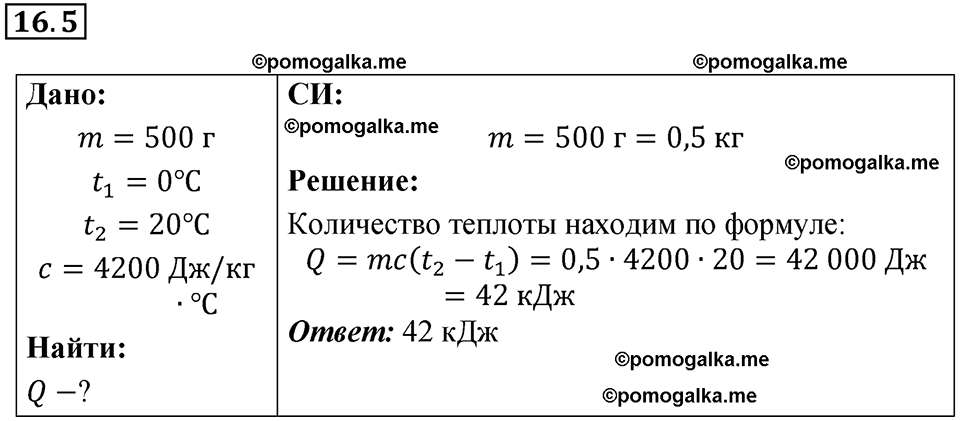 номер 16.5 физика 8 класс Ханнанова рабочая тетрадь 2025 год