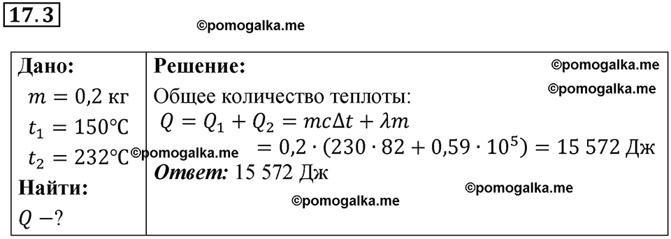 номер 17.3 физика 8 класс Ханнанова рабочая тетрадь 2025 год