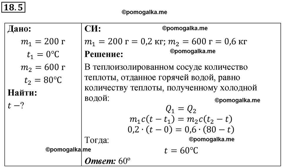 номер 18.5 физика 8 класс Ханнанова рабочая тетрадь 2025 год