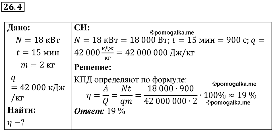 номер 26.4 физика 8 класс Ханнанова рабочая тетрадь 2025 год