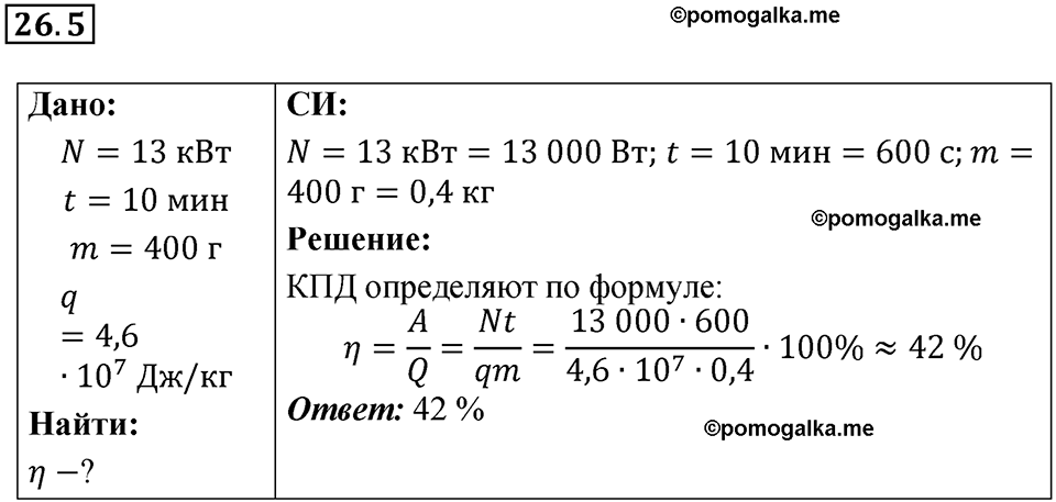 номер 26.5 физика 8 класс Ханнанова рабочая тетрадь 2025 год