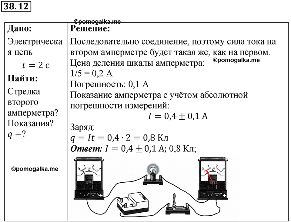 номер 38.12 физика 8 класс Ханнанова рабочая тетрадь 2025 год