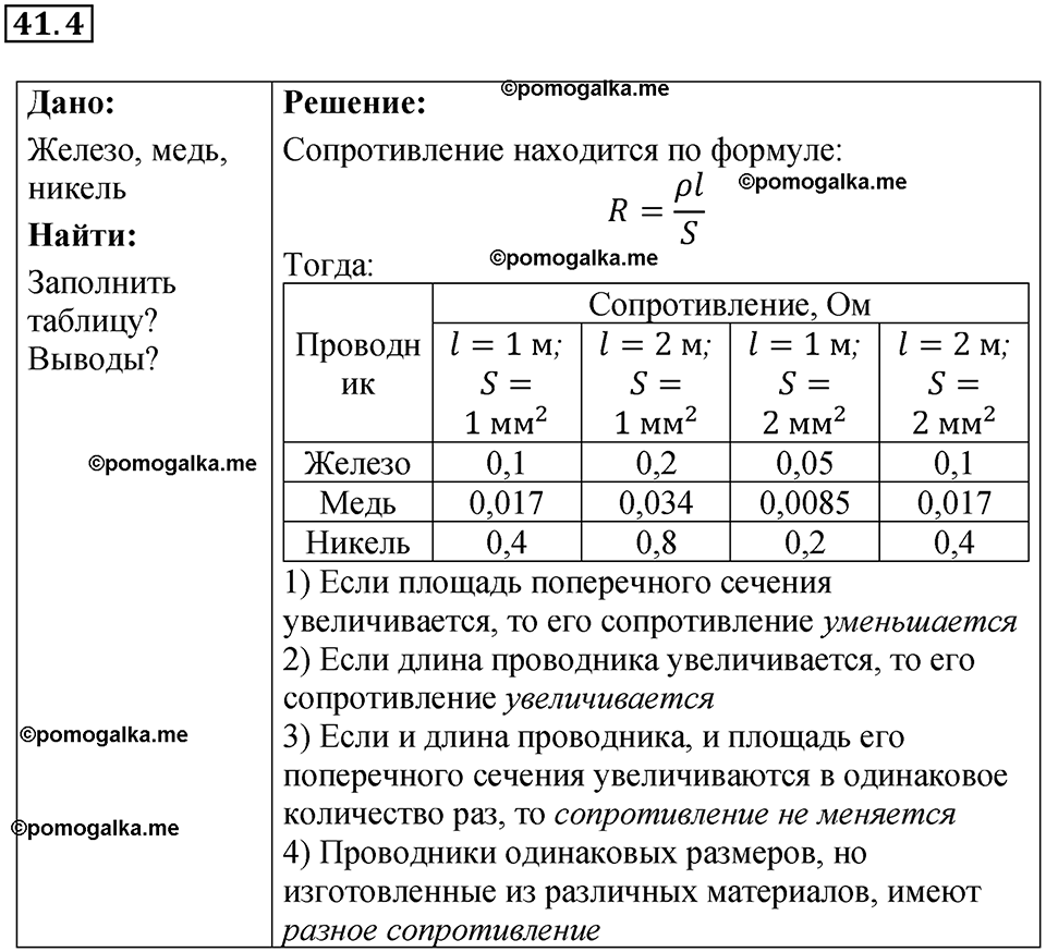 номер 41.4 физика 8 класс Ханнанова рабочая тетрадь 2025 год