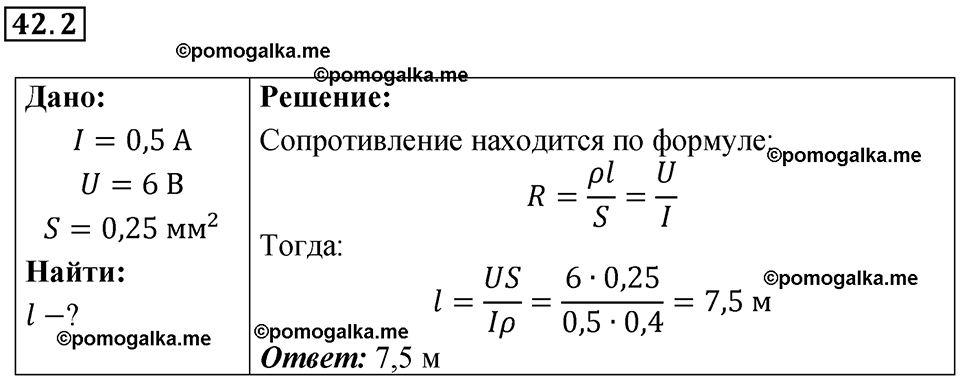 номер 42.2 физика 8 класс Ханнанова рабочая тетрадь 2025 год