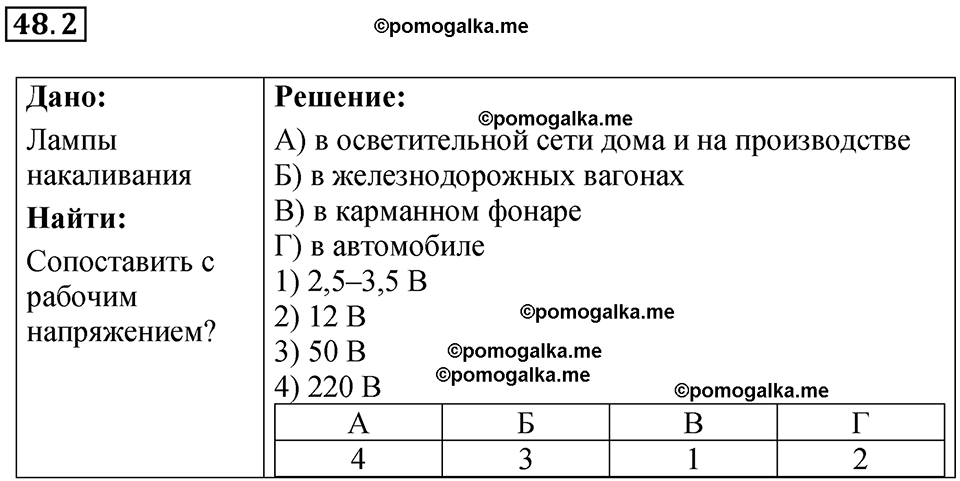 номер 48.2 физика 8 класс Ханнанова рабочая тетрадь 2025 год