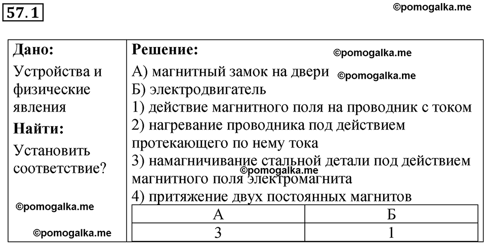 номер 57.1 физика 8 класс Ханнанова рабочая тетрадь 2025 год