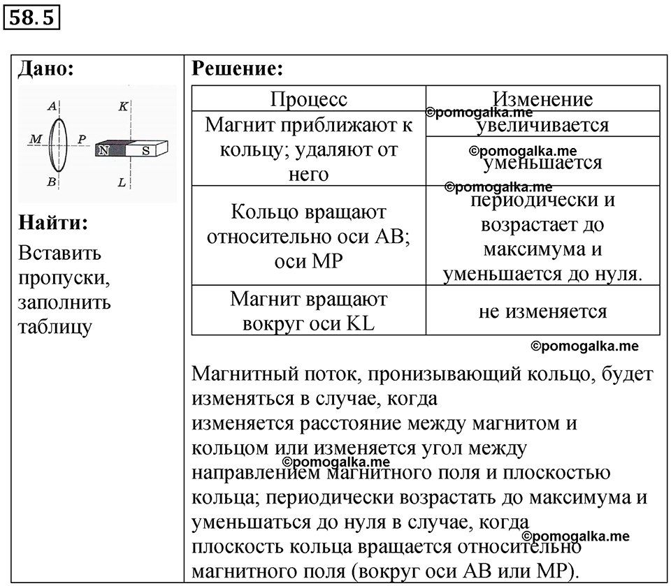 номер 58.5 физика 8 класс Ханнанова рабочая тетрадь 2025 год