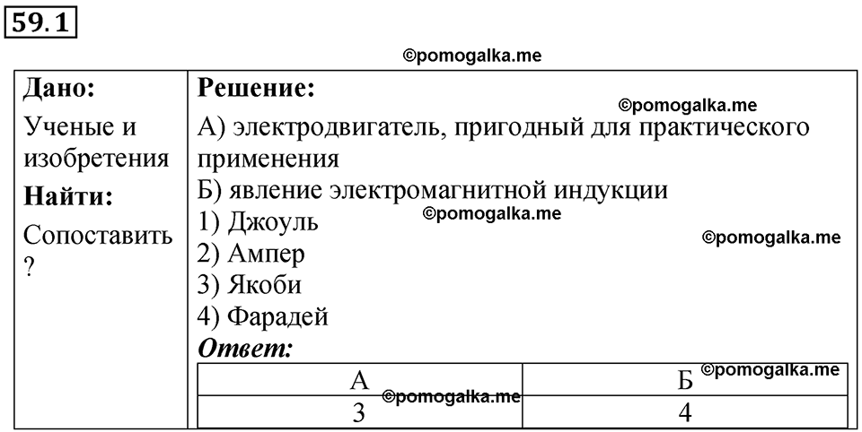 номер 59.1 физика 8 класс Ханнанова рабочая тетрадь 2025 год