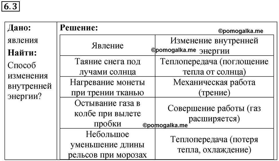 номер 6.3 физика 8 класс Ханнанова рабочая тетрадь 2025 год