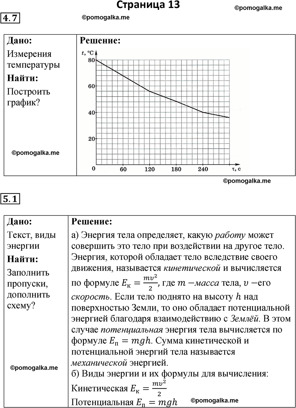 страница 13 физика 8 класс Ханнанова рабочая тетрадь 2025 год