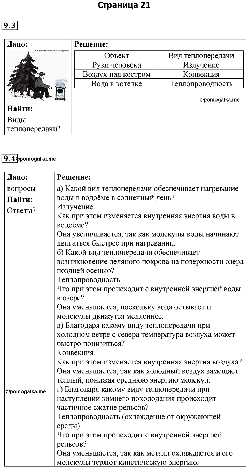 страница 21 физика 8 класс Ханнанова рабочая тетрадь 2025 год
