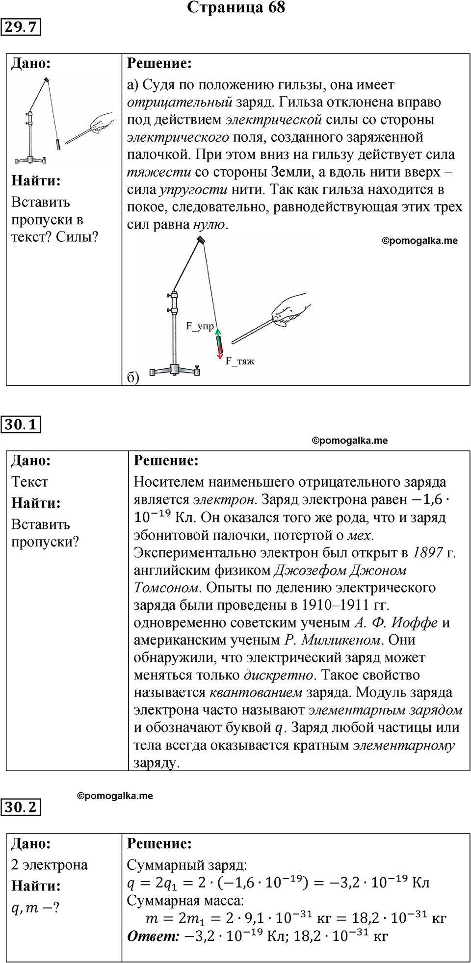 страница 68 физика 8 класс Ханнанова рабочая тетрадь 2025 год