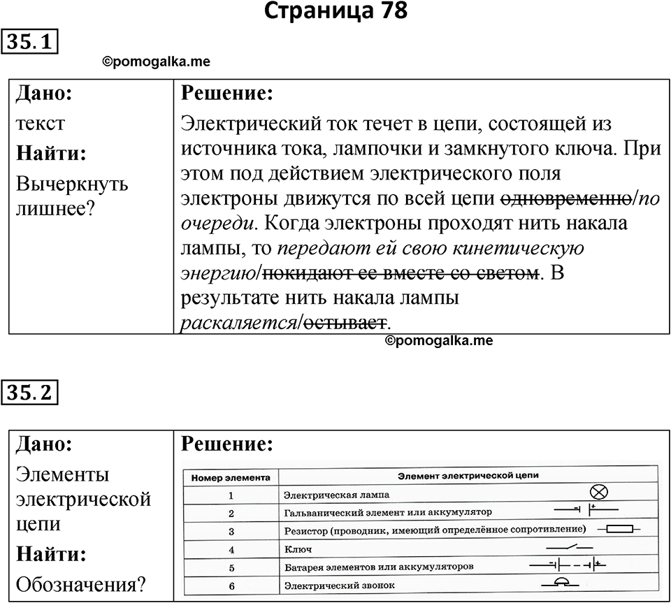 страница 78 физика 8 класс Ханнанова рабочая тетрадь 2025 год