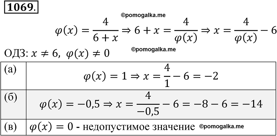 страница 238 номер 1069 алгебра 8 класс Макарычев 2023 год