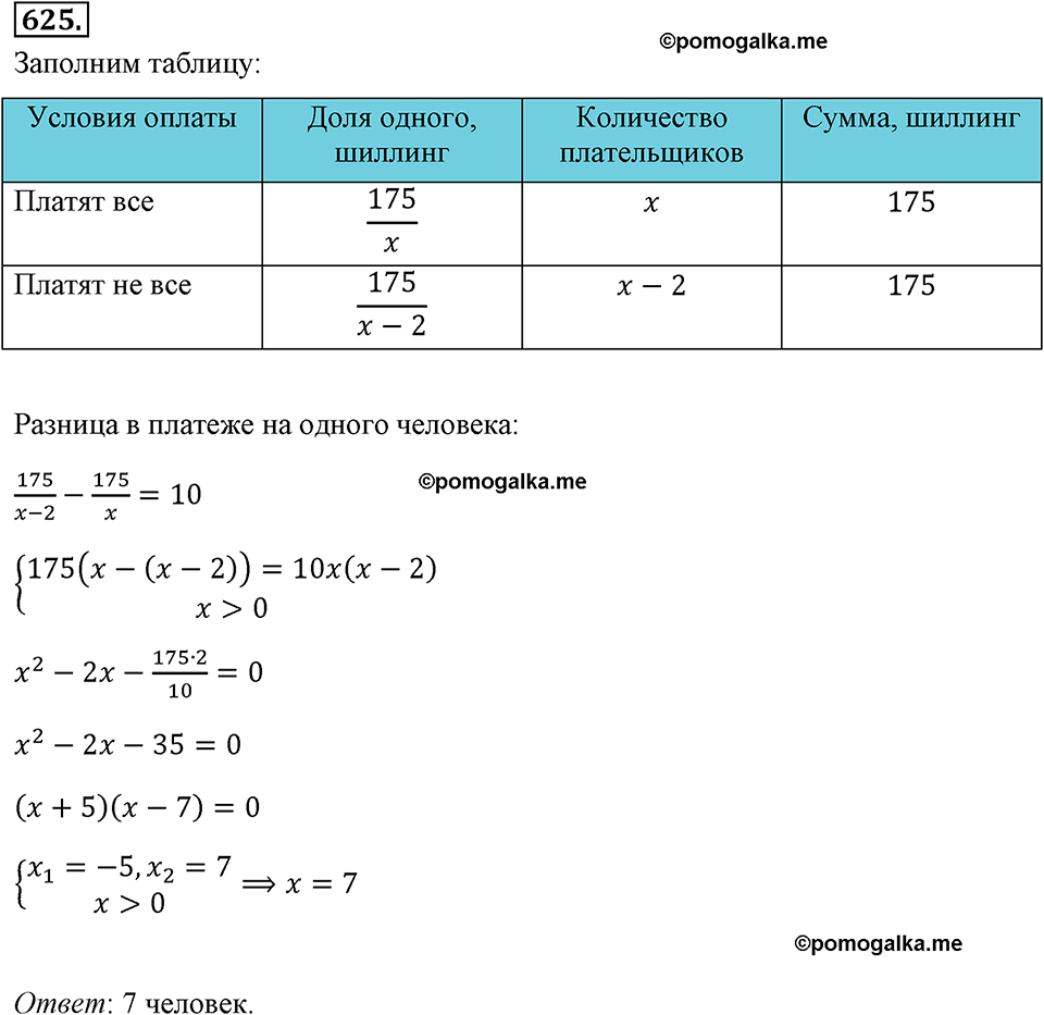 страница 146 номер 625 алгебра 8 класс Макарычев 2013 год