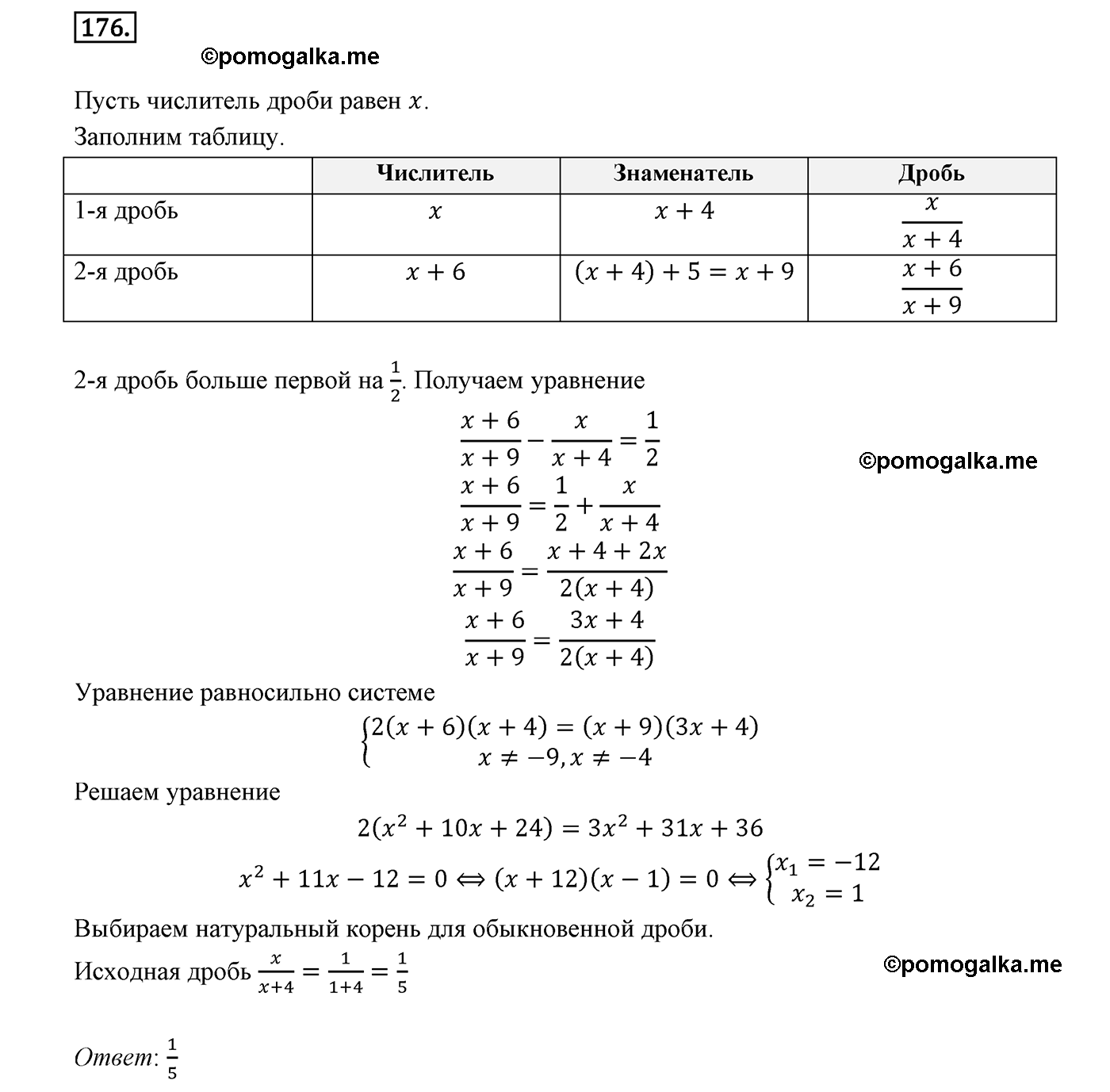 страница 30 вариант 1 номер 176 алгебра 8 класс Мерзляк дидактичечкий материал 2021 год